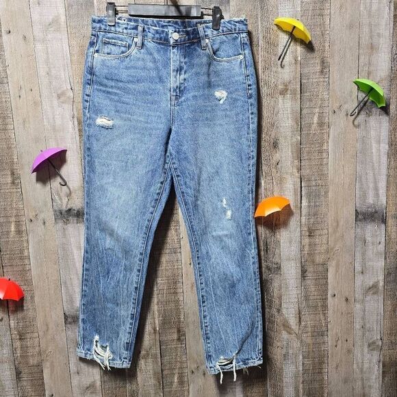 Blank NYC The Madison Crop High Rise Distressed Jeans - Picture 1 of 4